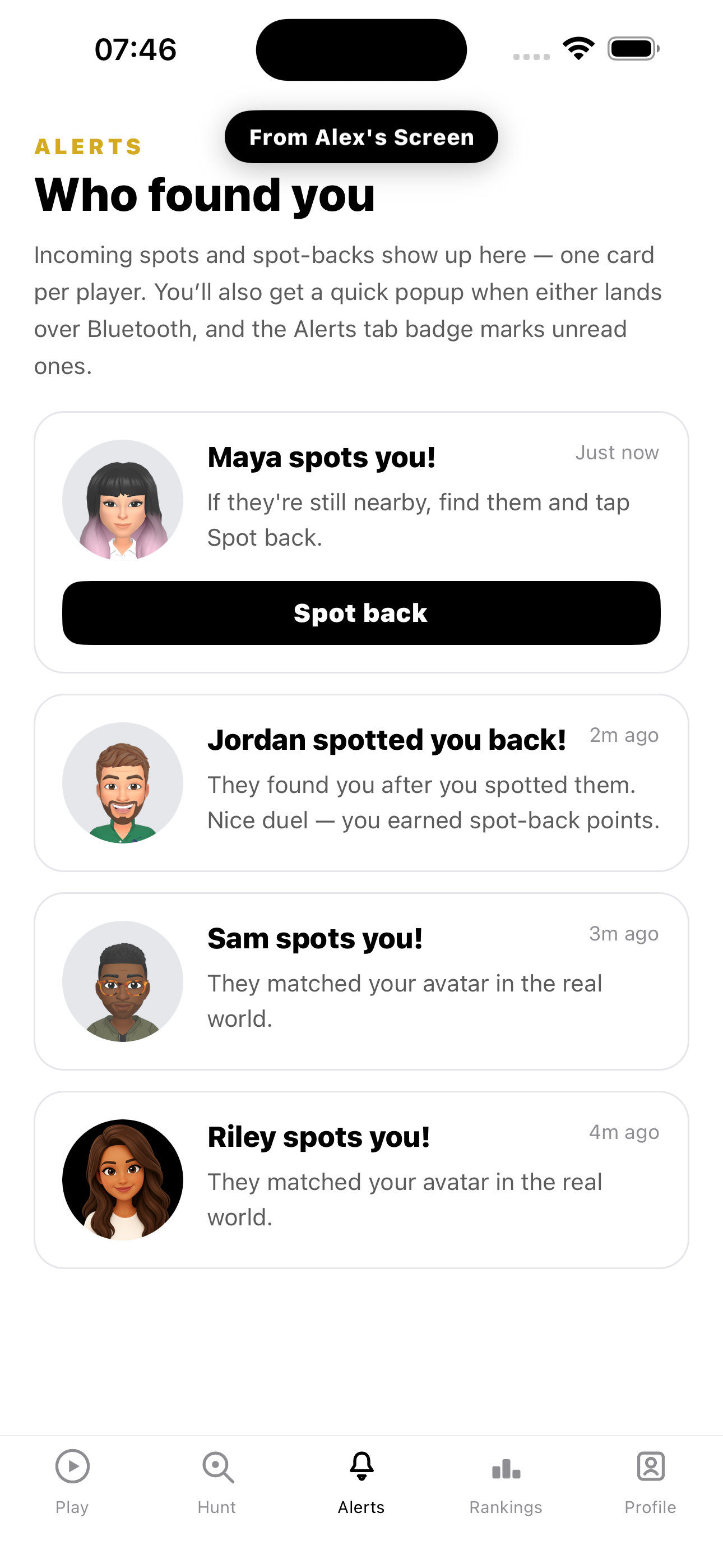 Spotted You! screenshot: Alex spotting Maya back
